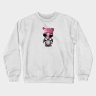 Cute Baby Dragon Wearing Pussy Hat Crewneck Sweatshirt